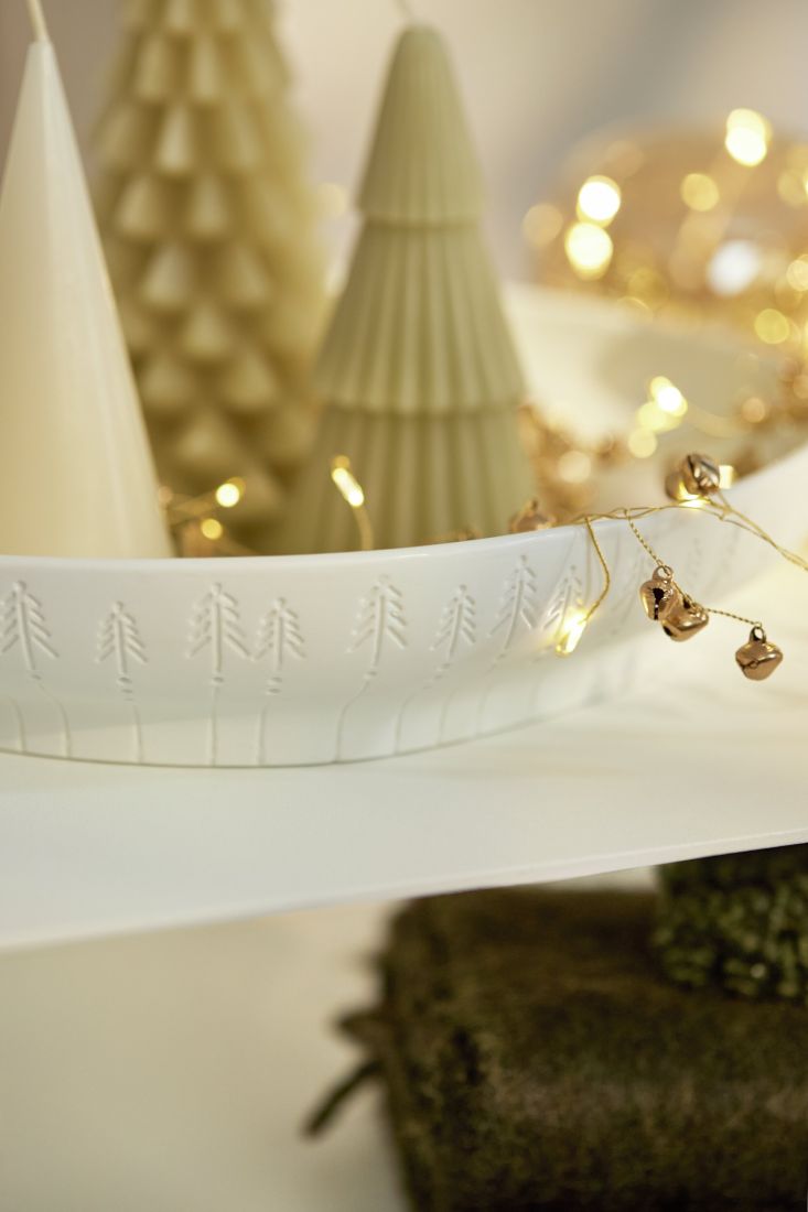 Weihnachtsdeko, Kerzenhalter, Teller, Spitze, Kette mit Anhängern