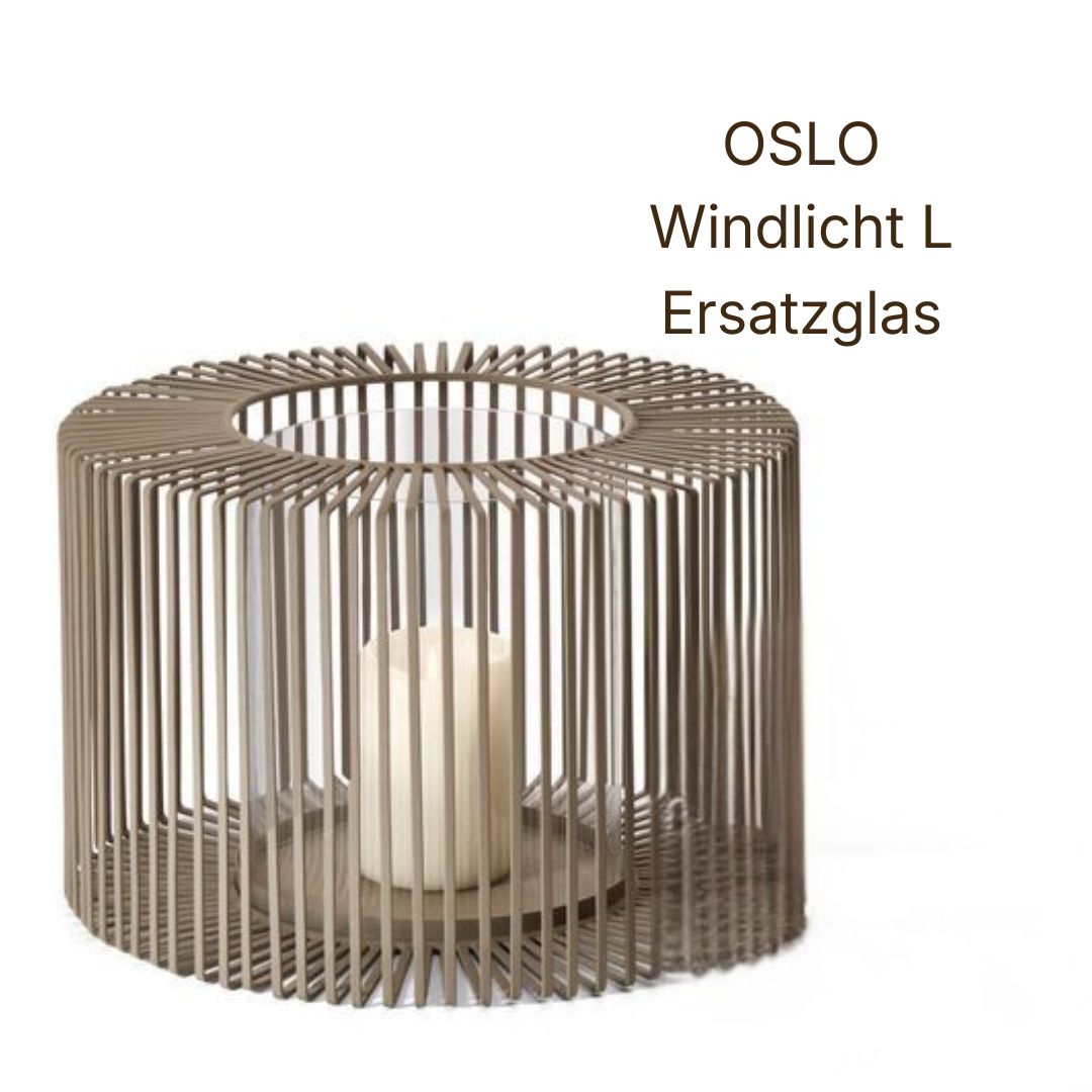 Lanterne, Windlicht, Ersatzglas, Rund, Metall