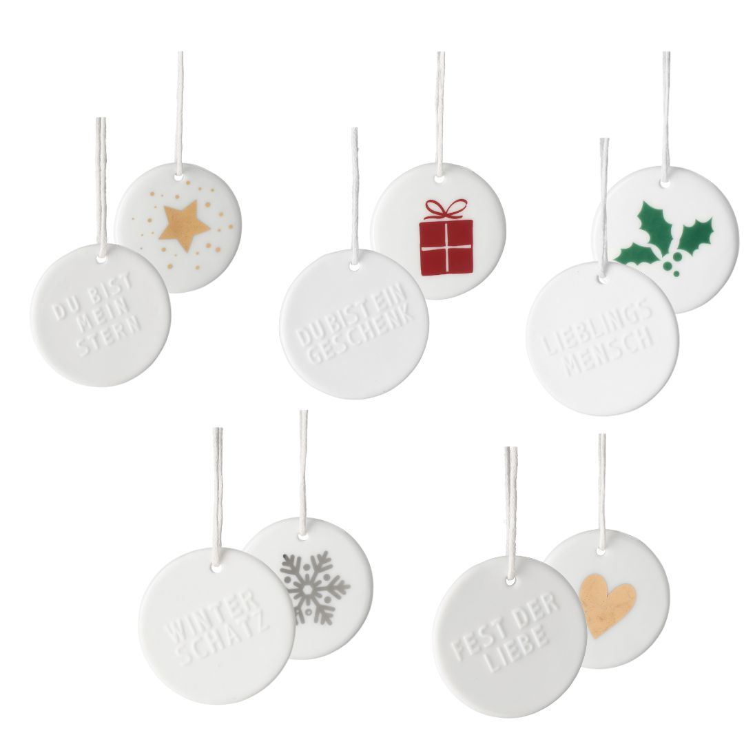 Winterbotschaften deutsch 5er Set Zubehör, Ohrring, Schmuck