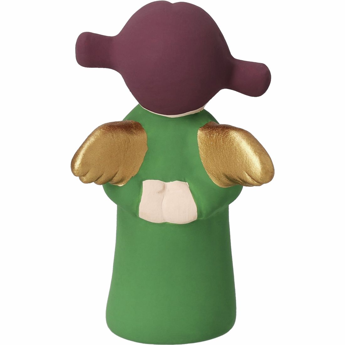 figurine, plush, grün, lila, gold, pilz, rückenansicht, handgemacht