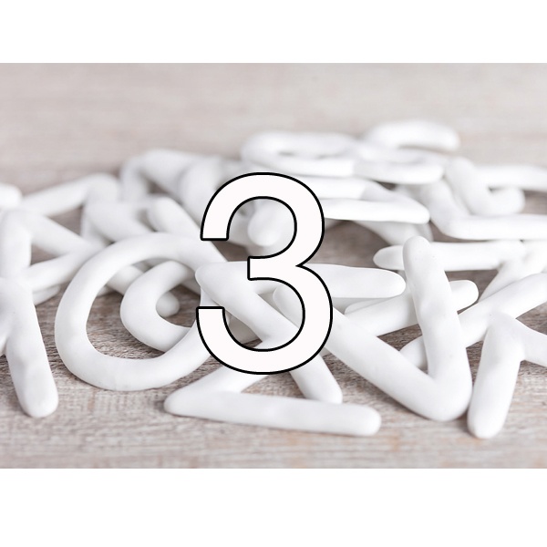 Porzellanziffer "3"