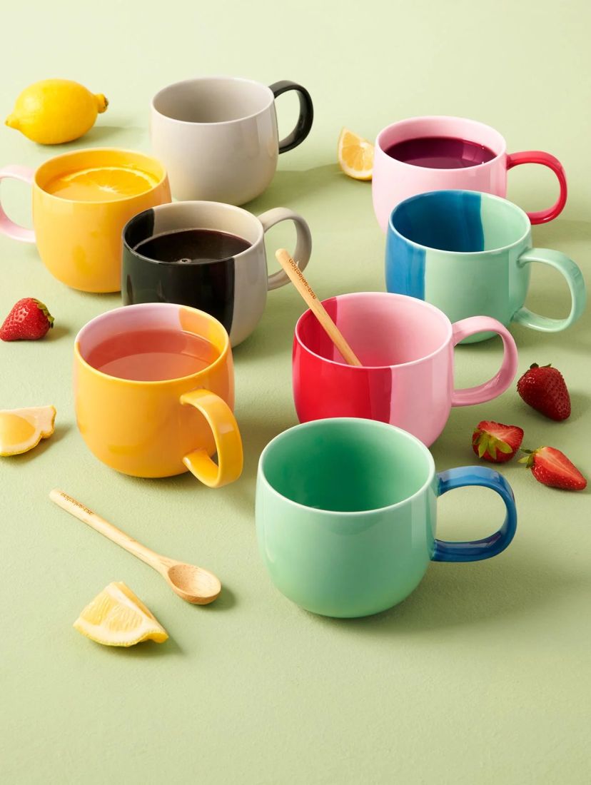 Tassen, Becher, Kaffee-Mug, Mehrfarbig, Frucht-Accessoires