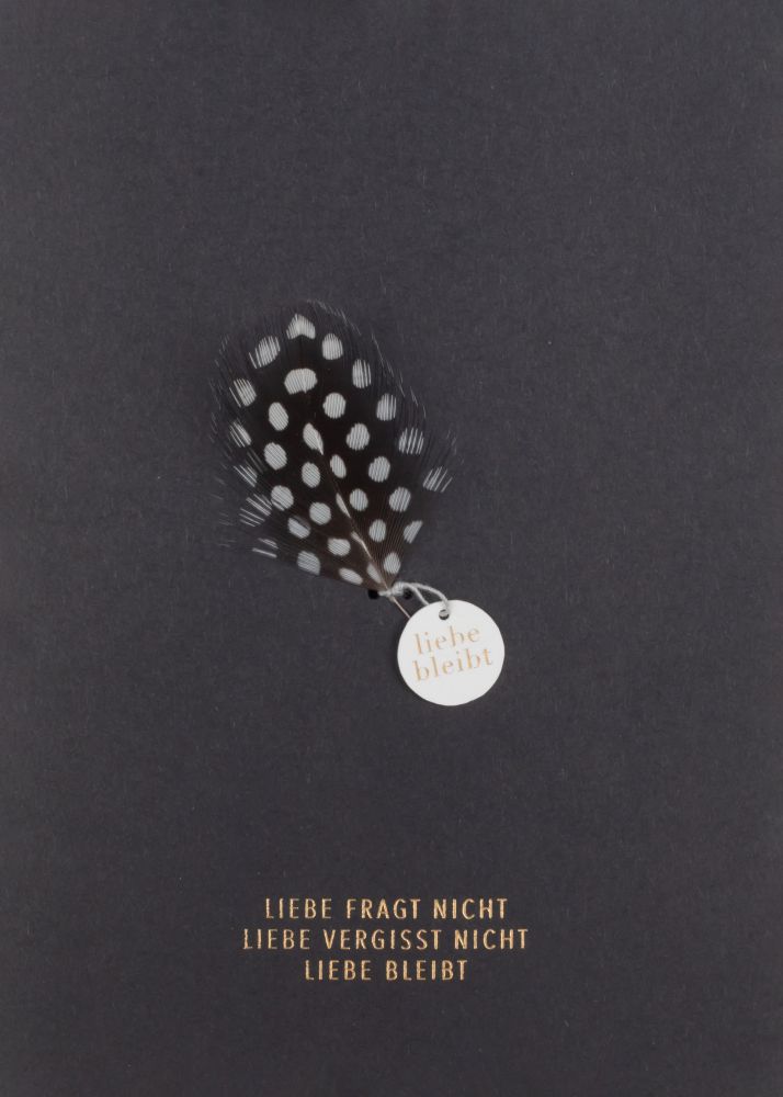 Feder Kondolenzkarte "Liebe fragt nicht"