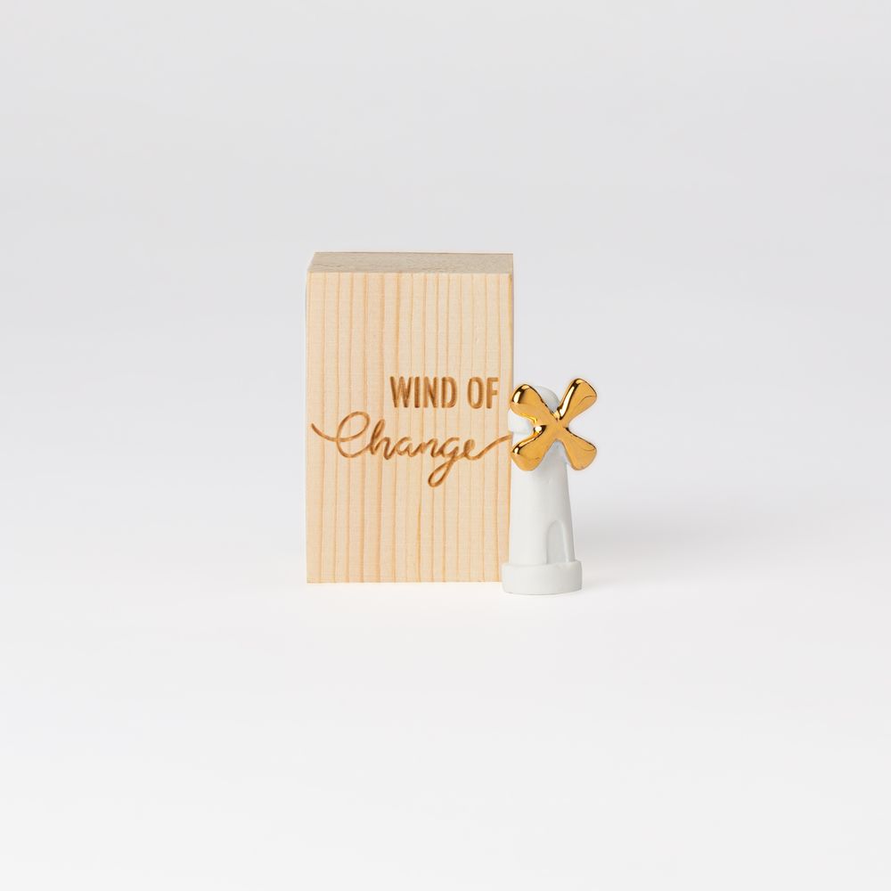 Glückskästchen Windmühle "Wind of change" Flasche, Figur