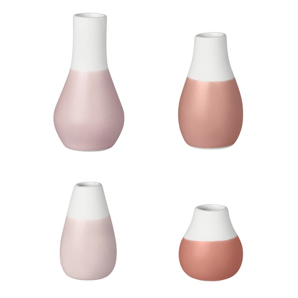 Mini Pastellvasen Rottöne 4er Set