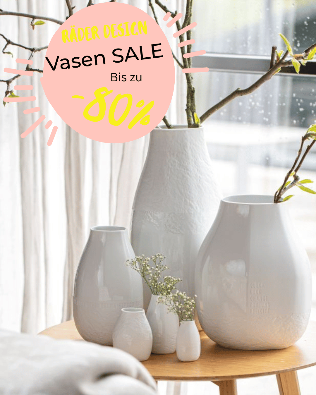 weiße Vasen, Porzellan, Vasen-Set, Urtöne Weiß, Blumenvase