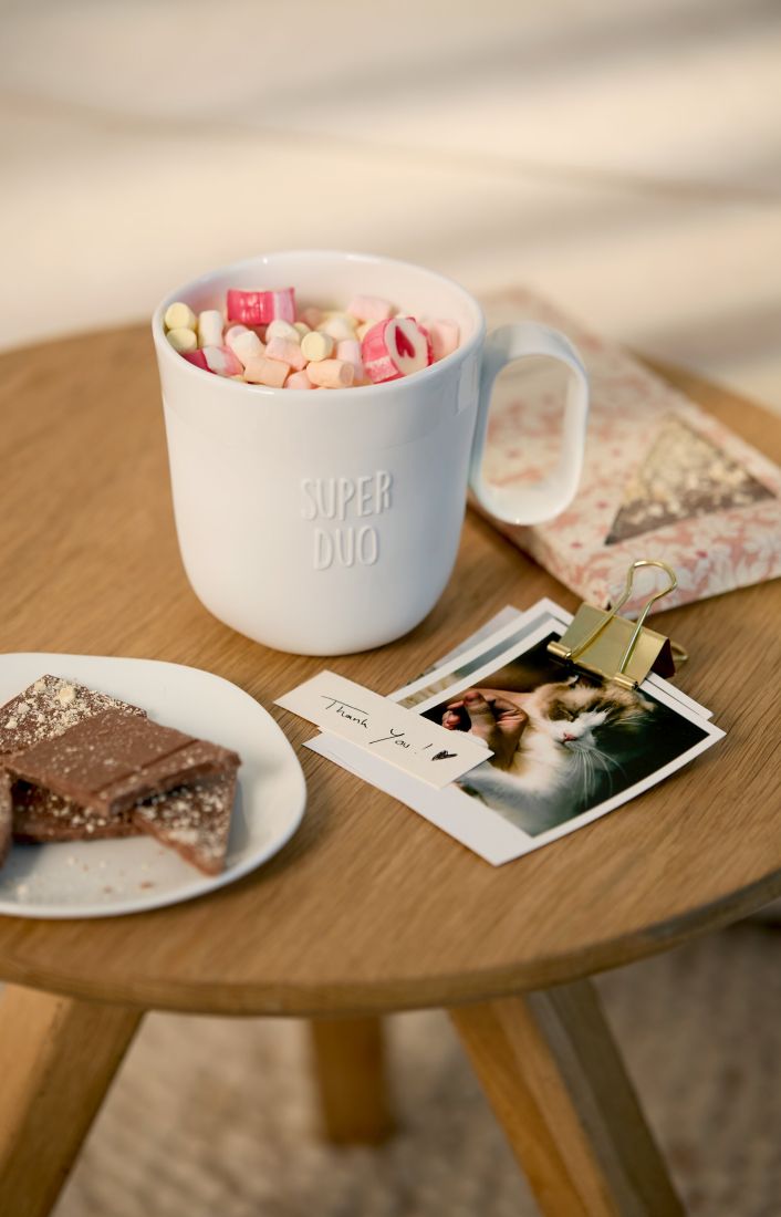 Tasse, Kakao/Milchshake, Marshmallows, Schokolade, Foto-Notizen