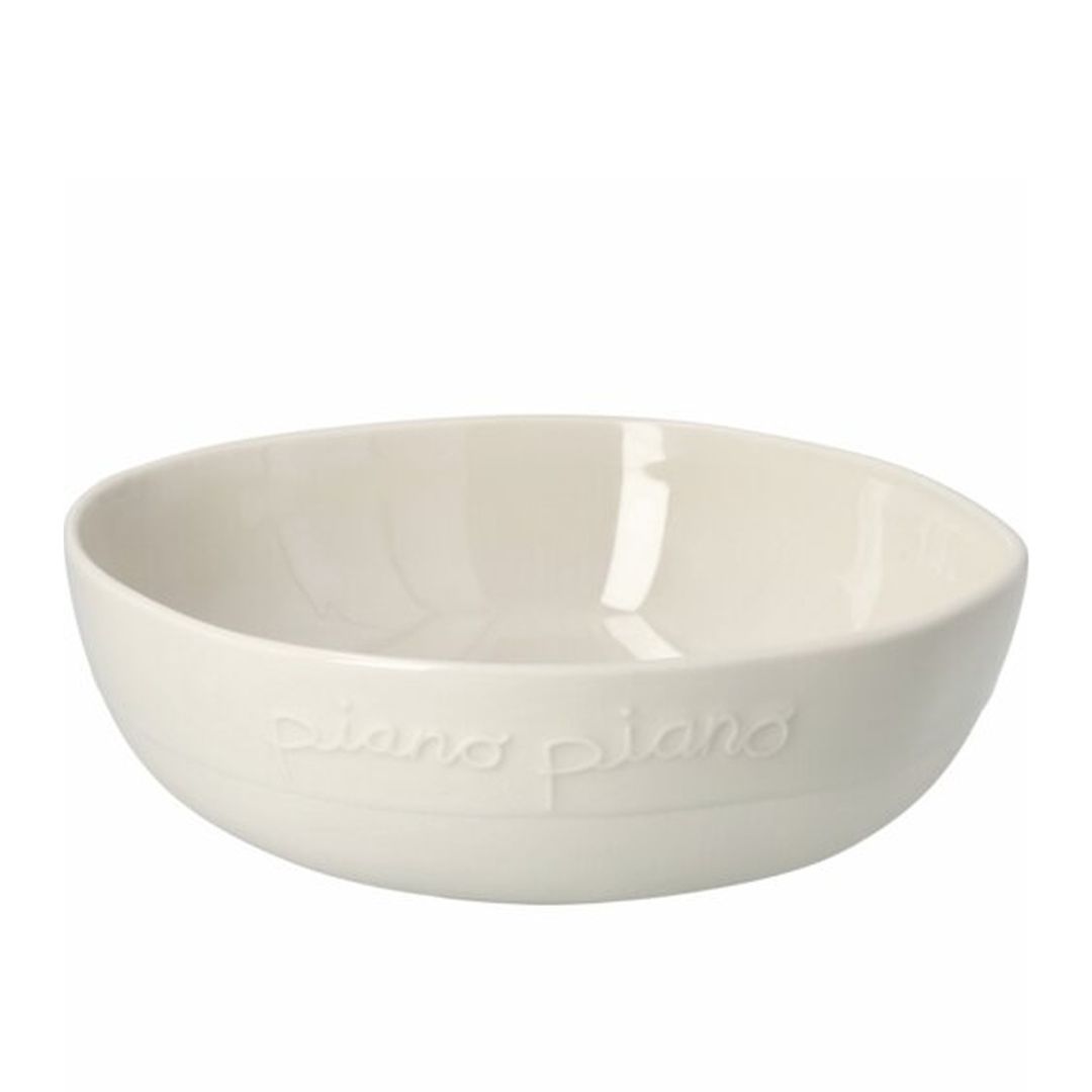 Beige-weiße räder Steinzeug Schale piano piano aus der Cucina Italiana Kollektion