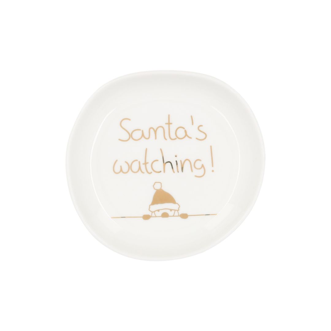 Weihnachtsschälchen "Santa´s watching" Porzellan, Töpferei, Mahlzeit, Gericht, Teller