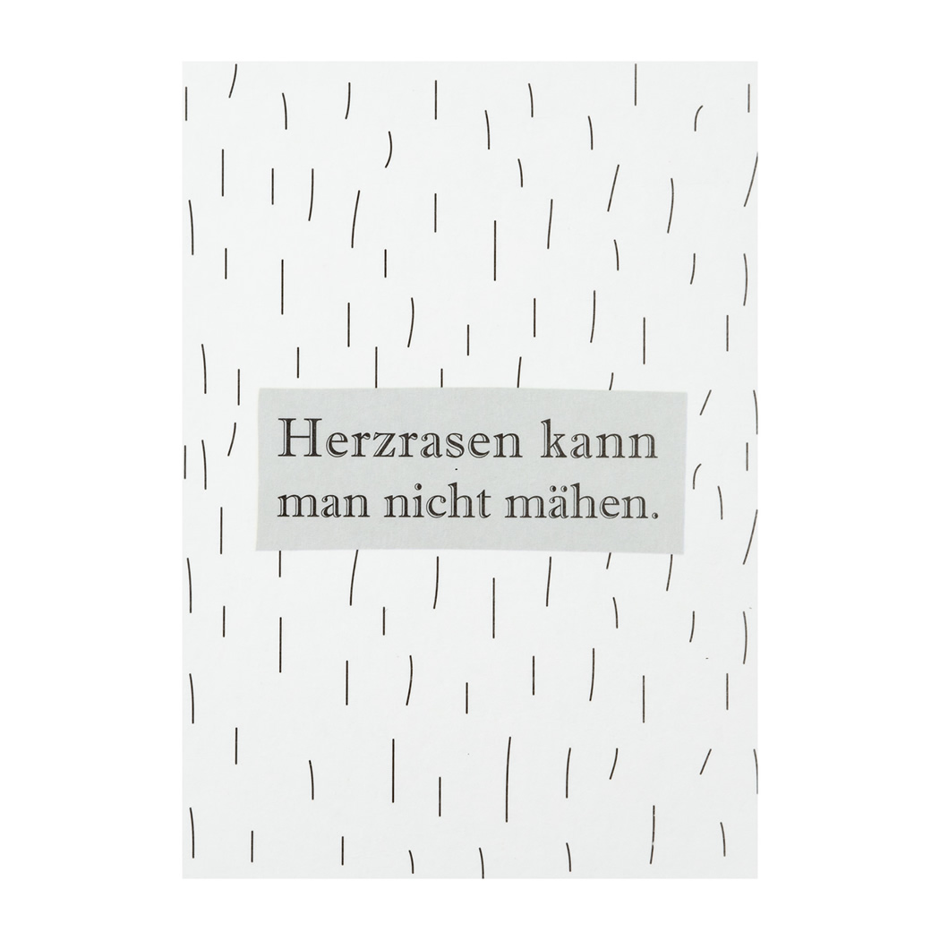 62960_kleine-botschaft-postkarte_raeder-design Kleine Botschaft Postkarte "Herzrasen kann man nicht mähen" im 12er Set