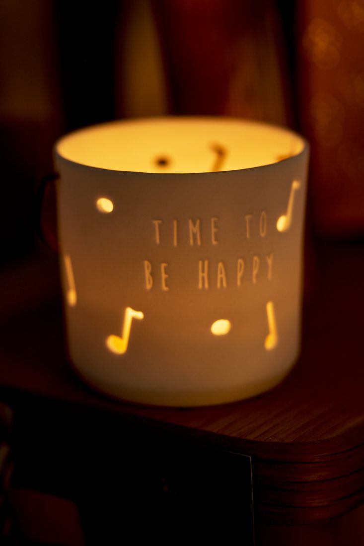 Kerzenhalter, LED-Kerze, Musiknoten, Licht, Wanddeko