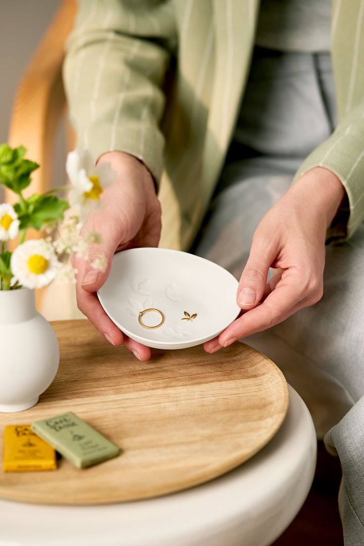 ring, platte, schmuck, kärtchen, blume