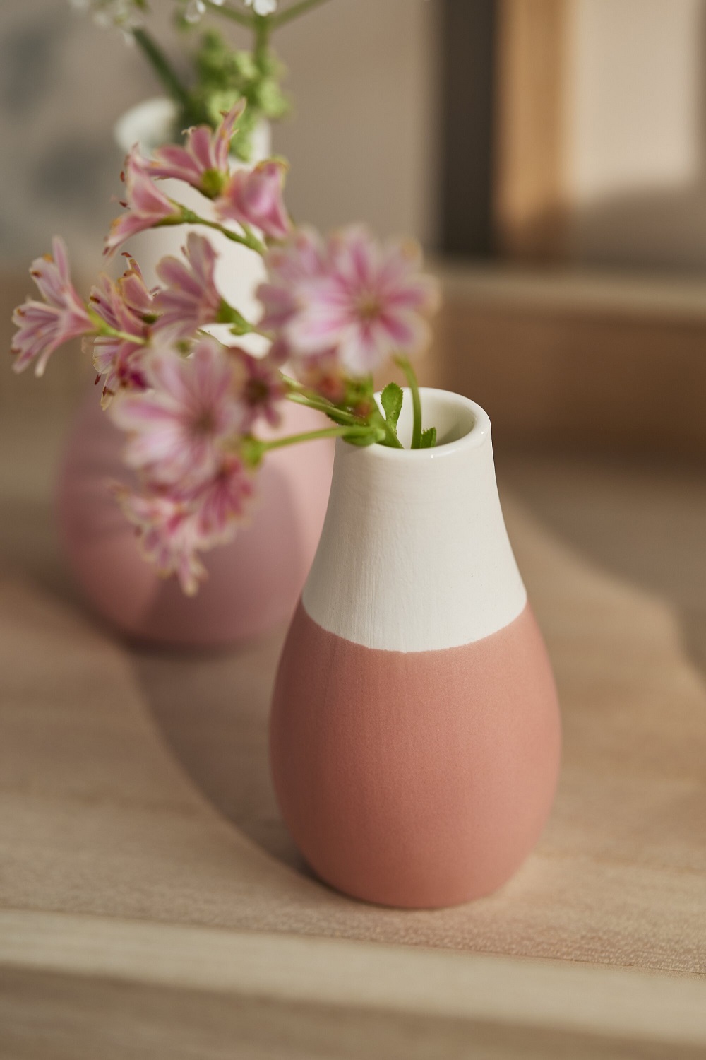 vase, Blumenvasen, rosa Vase, Keramikvase, rosa Blumen