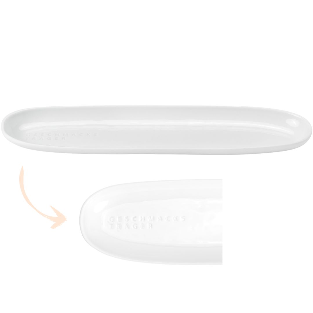serving tray, weiß, lang, oval, porzellan