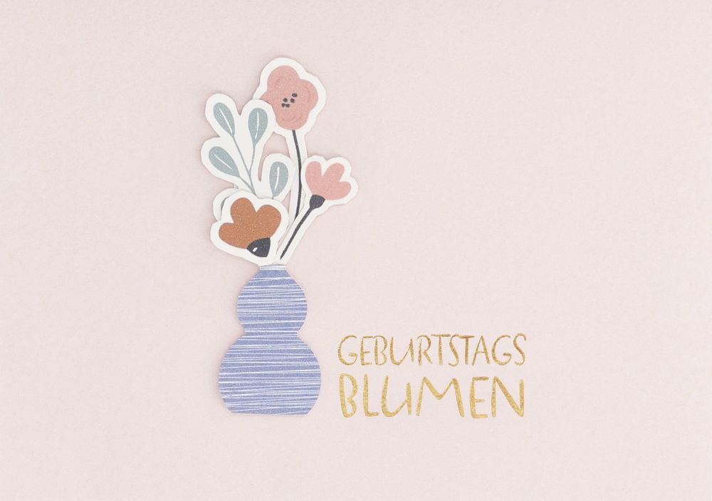 Blümchenkarte "Geburtstagsblumen" Grusskarte, Post, Mauer, Person, Kunst