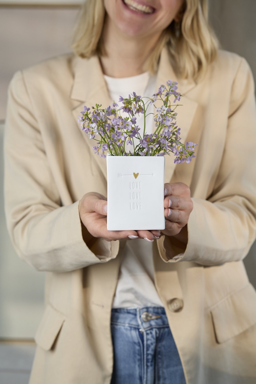 flowers, vase, kleines bouquet, lavendel, geschenk