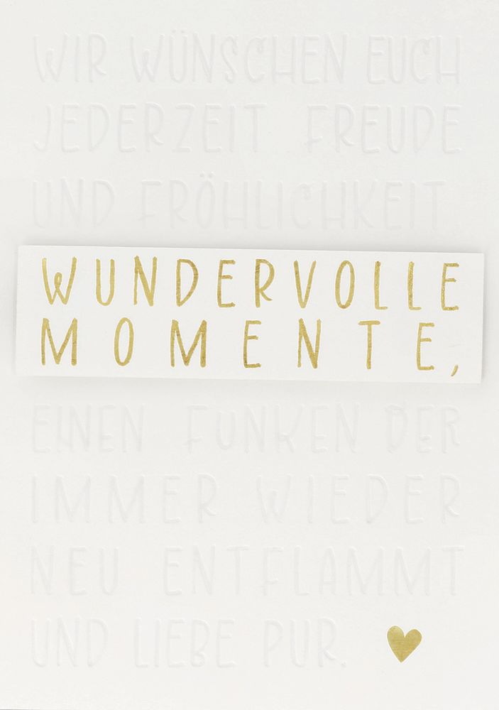Hochzeitskarte "Wundervolle Momente" Buch, Veröffentlichung, Text