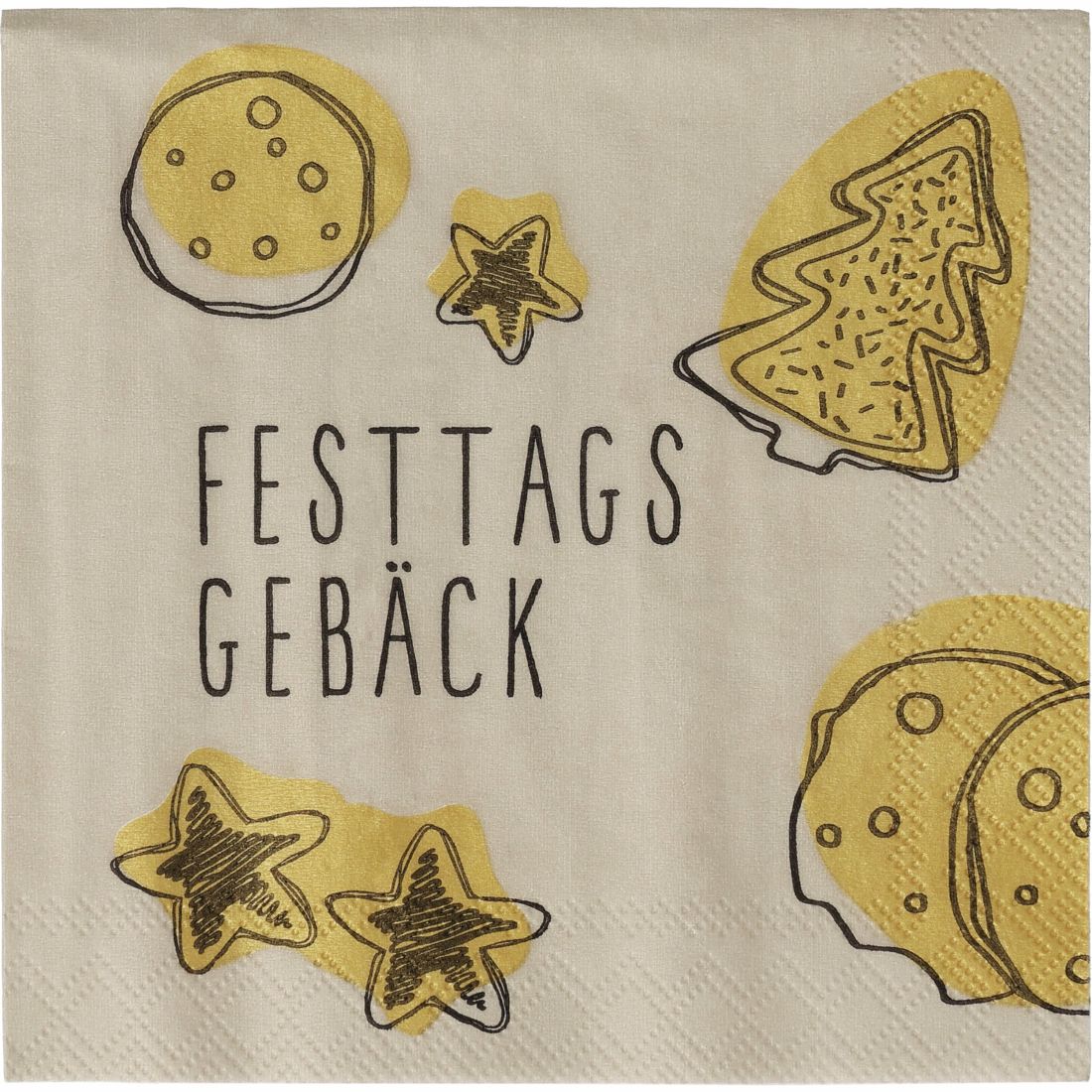 Packung der kleinen, 3-lagigen räder Papierservietten Festtagsgebäck für die Winterzeit