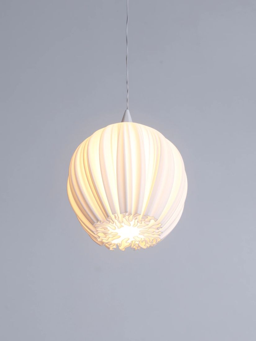 Pendelleuchte, hängende Lampe, Papierschirm, weiße Lampe, modernes Licht
