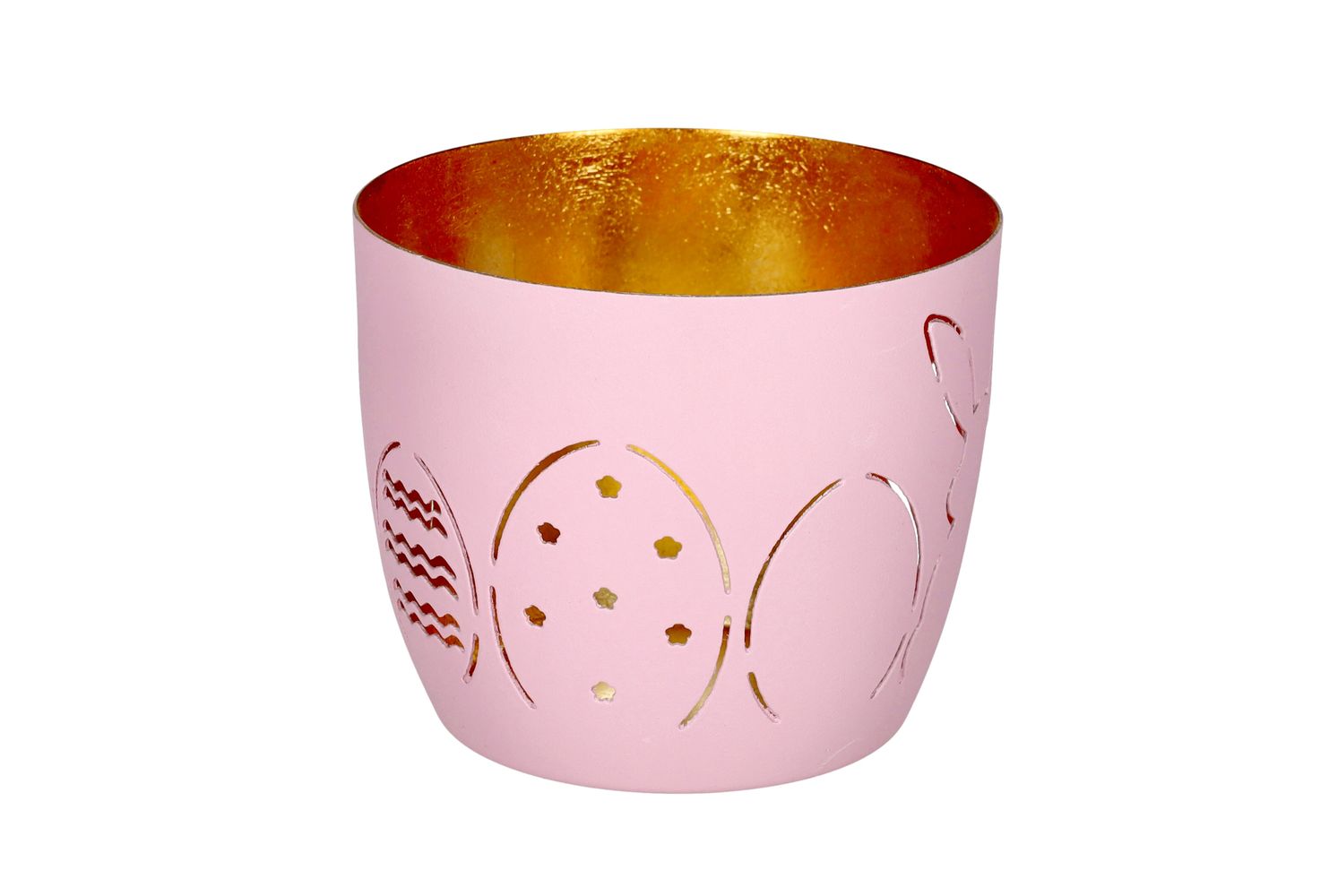 Rosa Giftcompany Madras Windlicht mit ausgestanztem Hasen- und Ostereier-Motiv