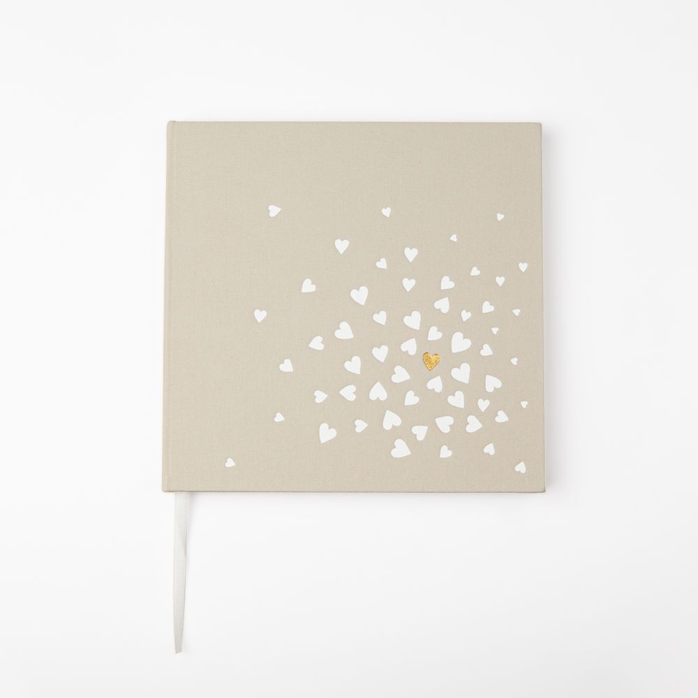 Gästebuch "Herzen" Leinwand, Kunst, Moderne Kunst, Papier, Visitenkarte