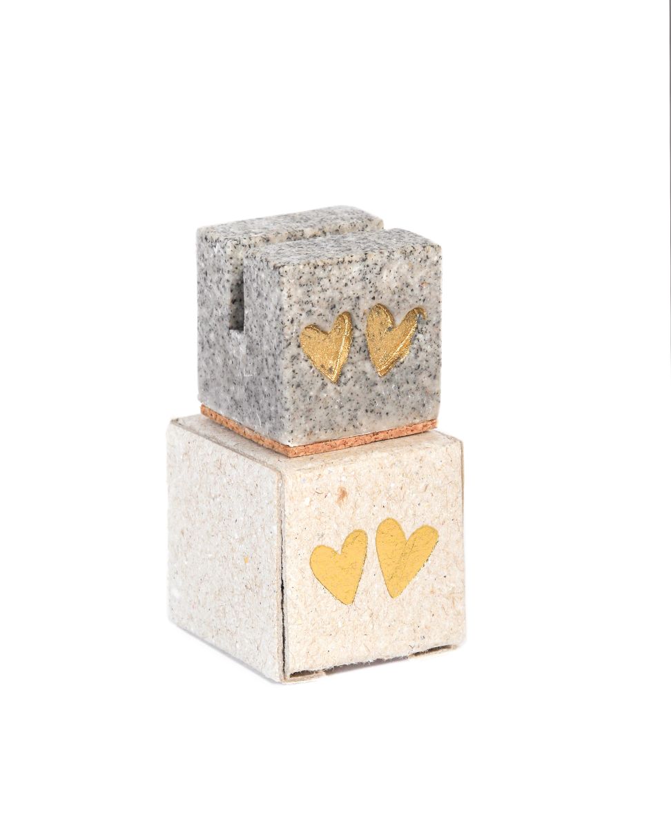 Mini Kartenhalter "Goldenes Doppelherz"