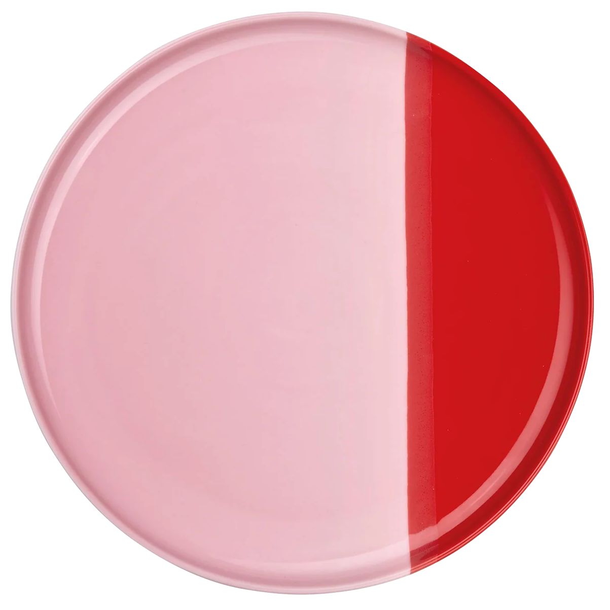 platten, zweifarbige Platte, pink, rot, Geschirr