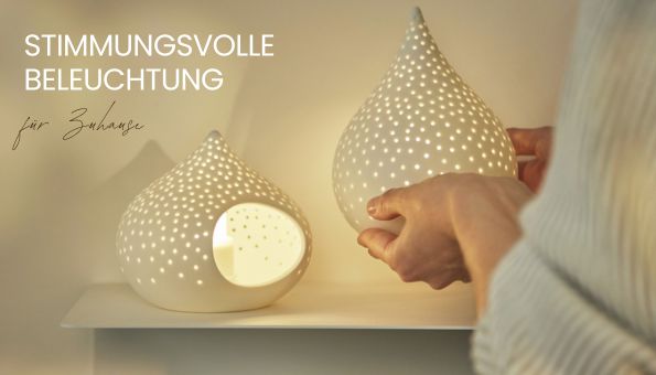 Dampfvase, Porzellanvasen, Dekovase, LED-Lampe, Loft-Accessoire