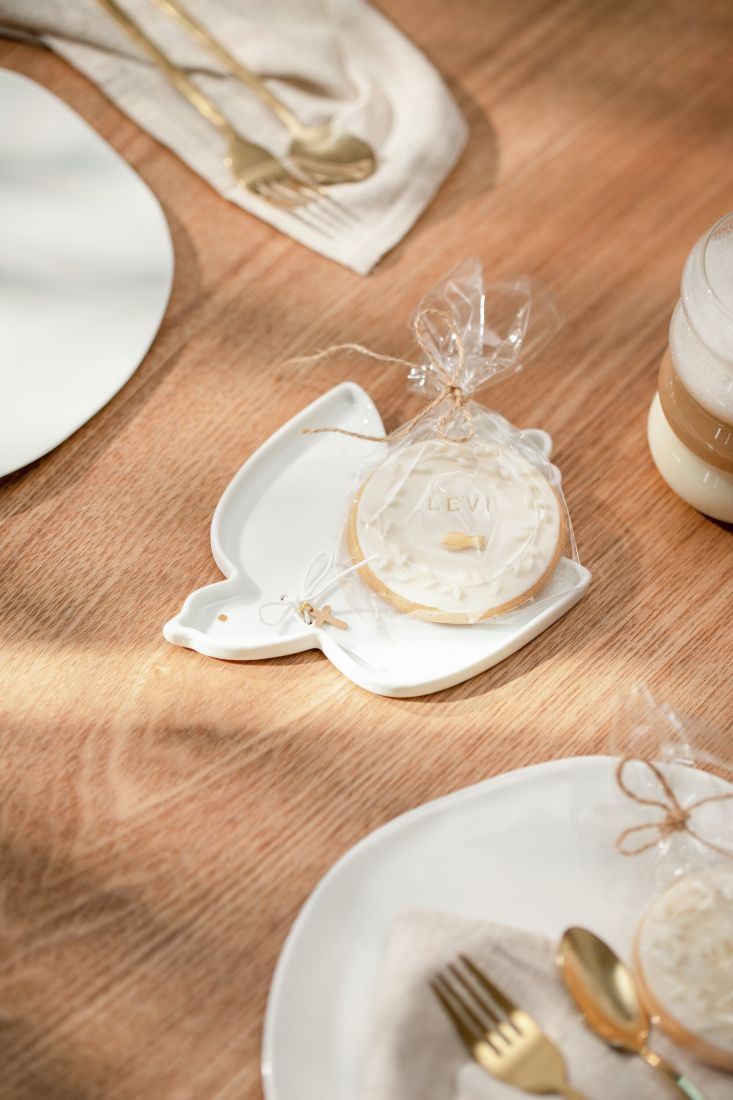 räder Tauben-Teller dekoriert als Geschenk zur Kommunion oder Taufe