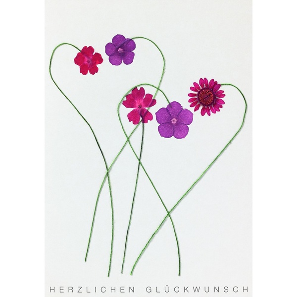Herzblüten Karte "Blumen"