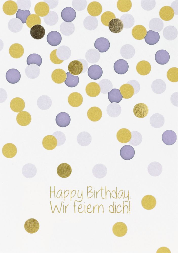 Konfettiregenkarte "Wir feiern dich!" Muster, Papier, Konfetti