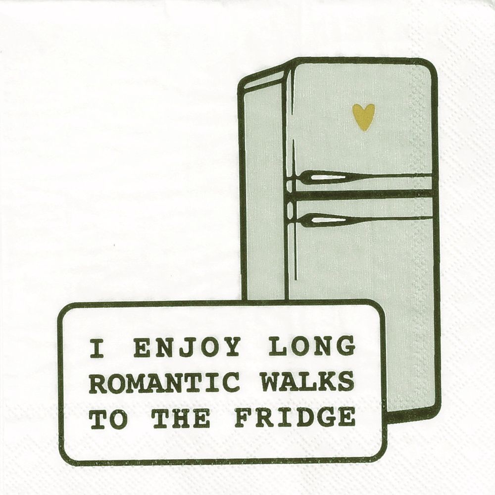 Cocktailserviette "I enjoy long walks" Gerät, Elektrisches Gerät