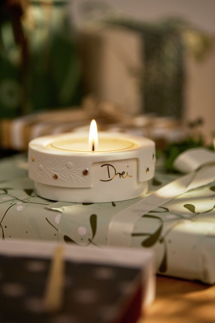 Teelicht, Kerze, LED-Kerze, Weihnachtsdeko, Rundkerze