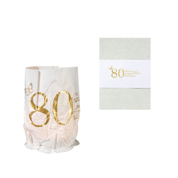 Papierlichtkarte "80" Herzlichen Glückwunsch