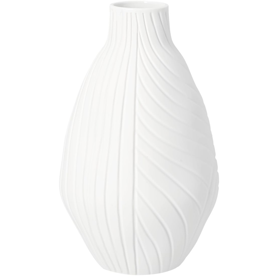 vase, weiß, keramik, geriffelt, bulbös