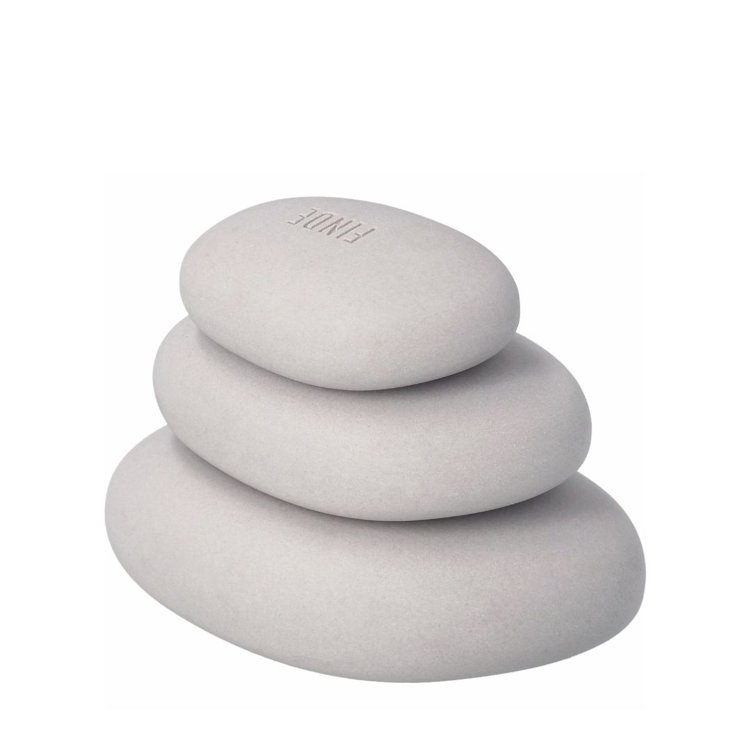 Dreiteilige räder Stapelsteine Finde dein Gleichgewicht aus grauem Steinzeug