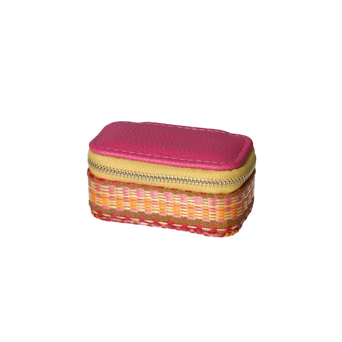 Beutel, Reißverschluss, Rosa, Gewebt, Mini-Tasche