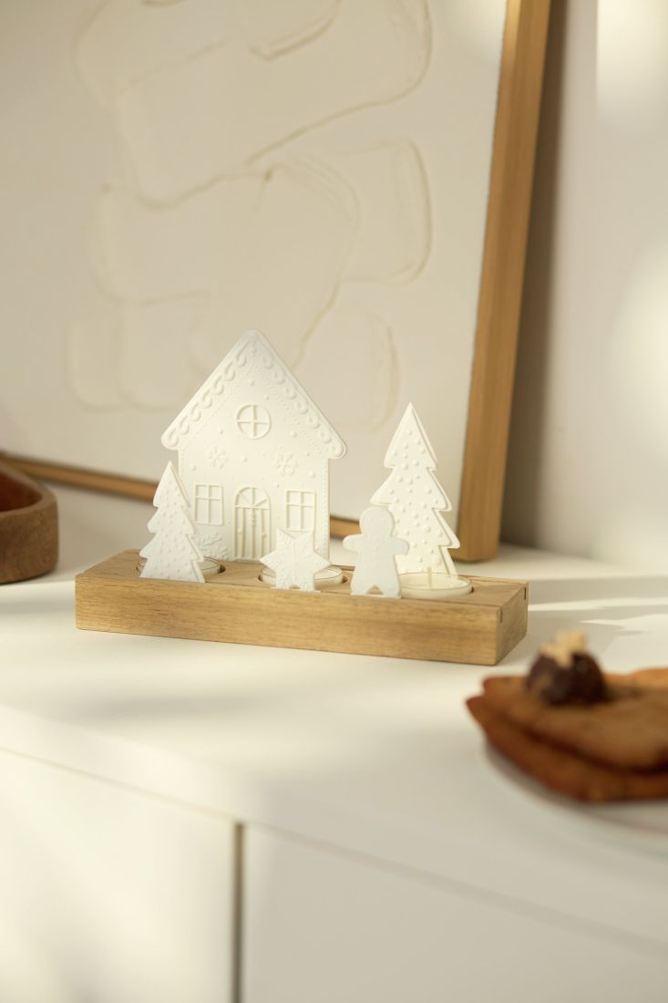 Weihnachtsdeko, Holzbasis, Schneemann, Weihnachtsbaum, Rama-Topper