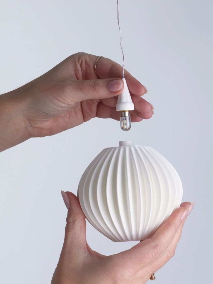 hängende lampe, Glühbirne, weißer Laterne, gerippter Ball, LED-Lampe