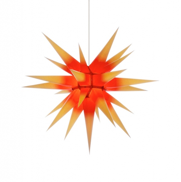 Herrnhuter Stern für Innen, Roter Kern-Gelb 70 cm