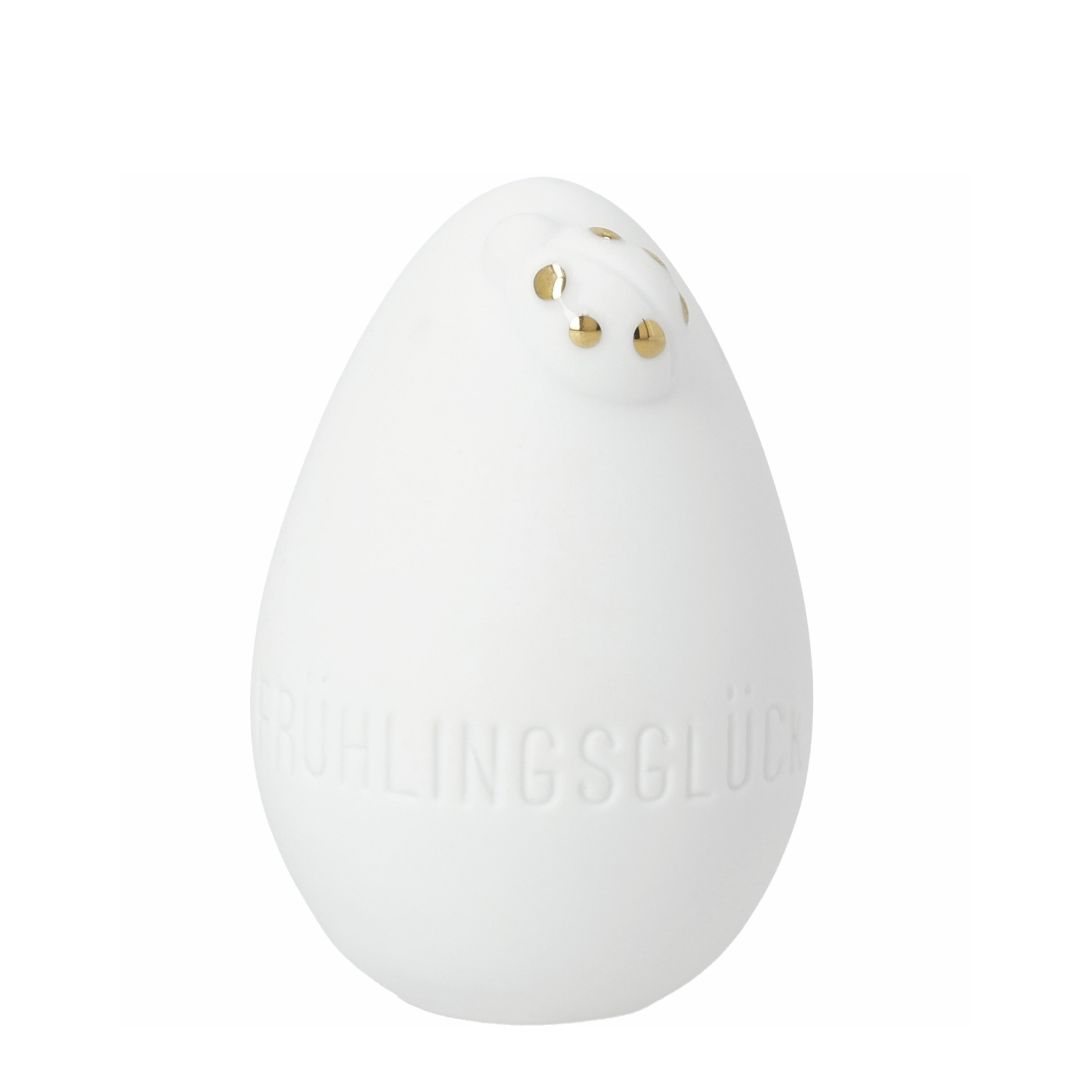 Porzellanei „Frühlingsglück“ von Räder Design – 3D-Osterdeko mit goldenem Decal