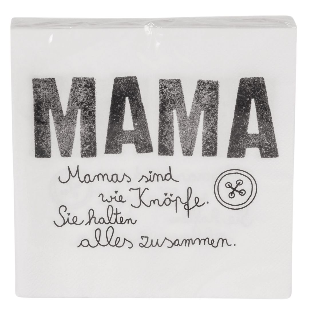 Good old friends Serviette Mama mit Spruch Mamas sind wie Knöpfe
