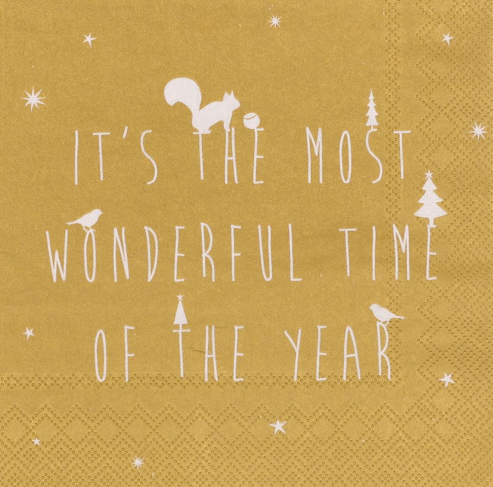 Servietten "It´s the most wonderful time of the year" Dekoration für Zuhause, Buch, Veröffentlichung, Text