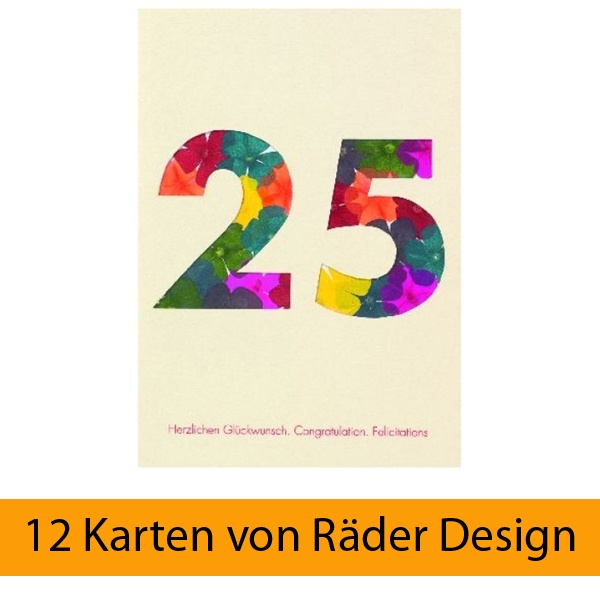 gross_61718-jubileumskarte-sparset-raeder-design_847700fbD1Rm2JpR4ln Blumenzahlenkarte "25 - Herzlichen Glückwunsch" 12er Set