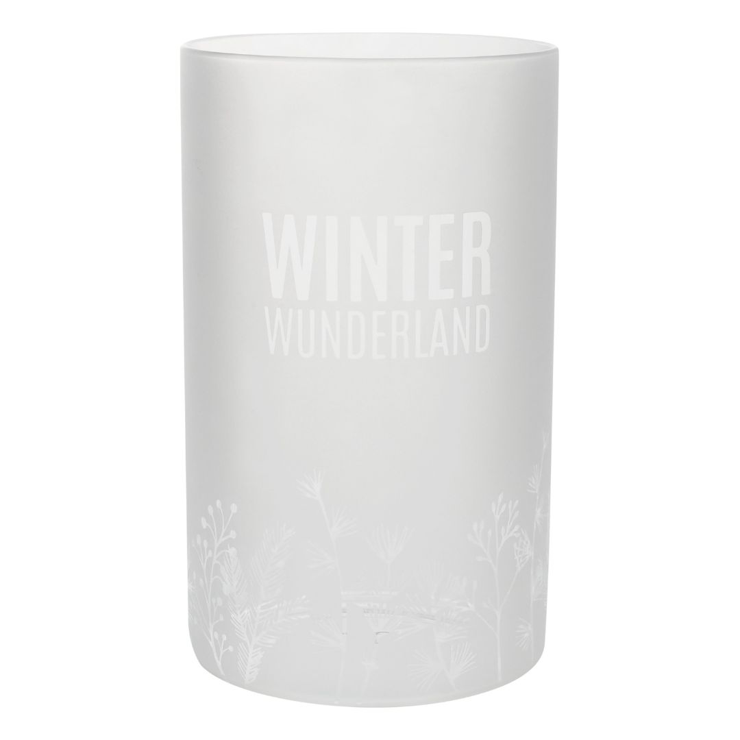 Räder Glas Windlicht Winterwunderland für Stumpenkerzen