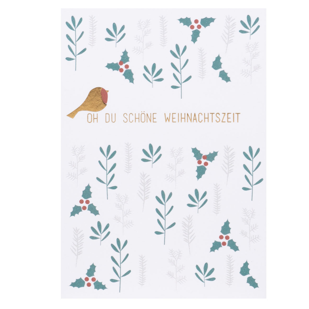 r_91910 Weihnachts Tierpostkarte "Oh du schöne Weihnachtszeit"