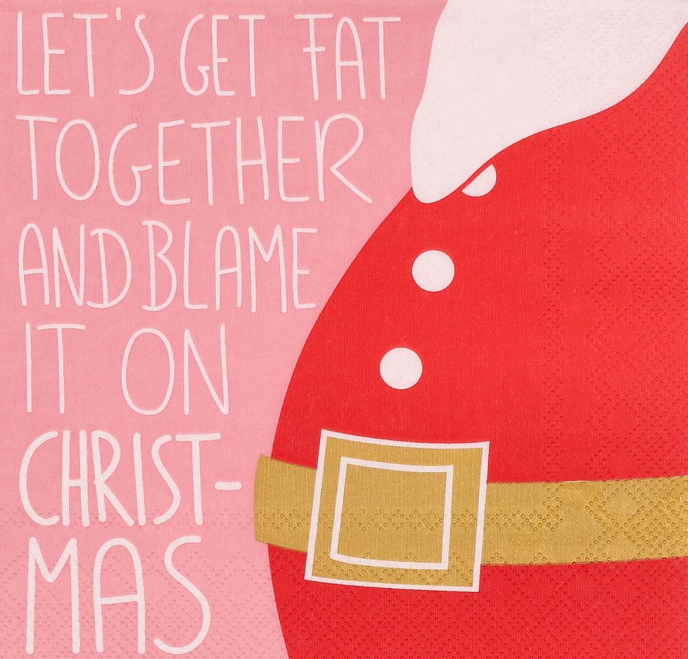 Servietten "Let´s get fat together" Briefumschlag, Grußkarte, Post, Werbung, Plakat