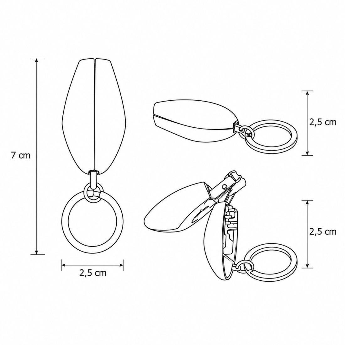 Schlüsselanhänger, Leder, Schlüsselring, Clip, Ringschloss