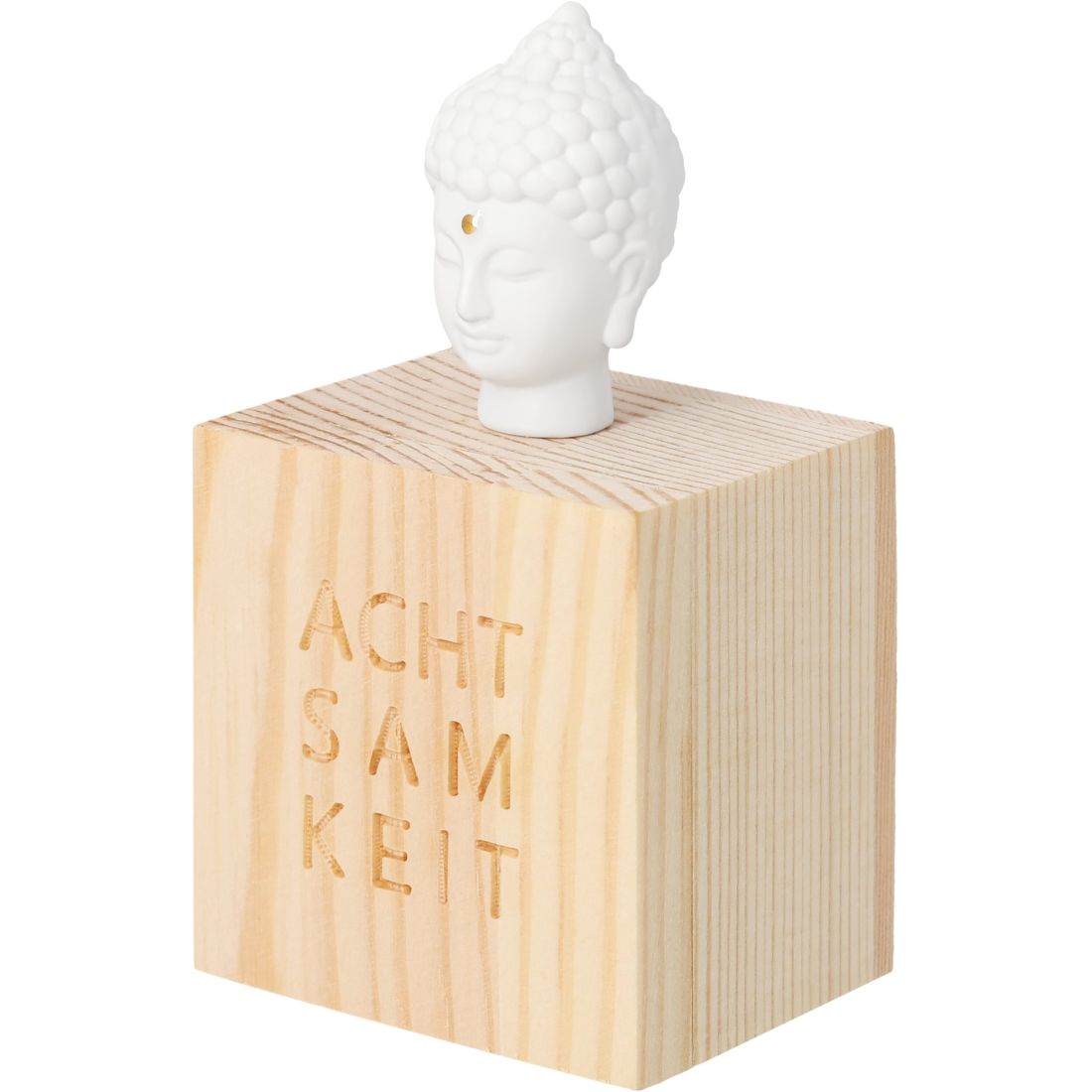 Buddha Kopf, Statue, Holzblock, gehackt, Wohnaccessoire