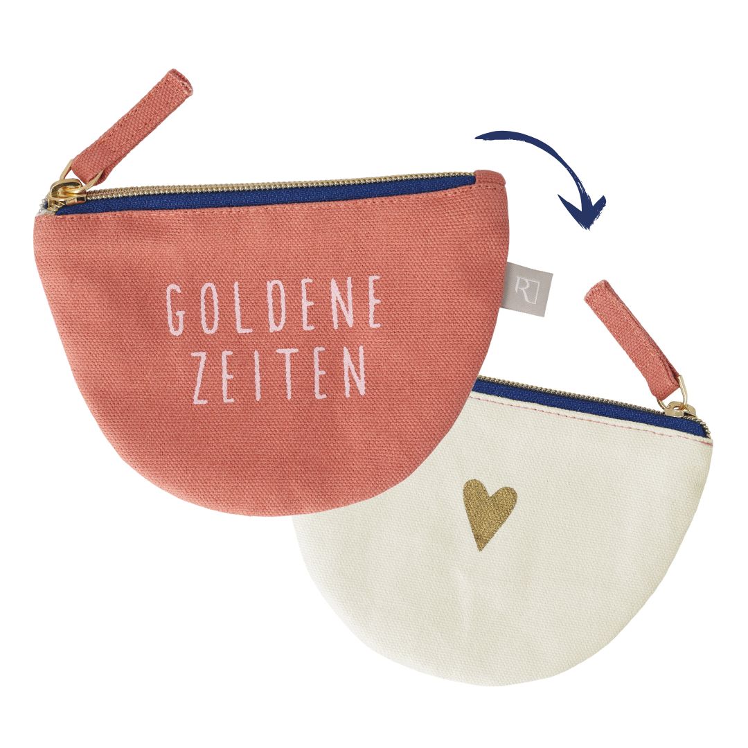 räder Ordnungshüter Tasche Goldene Zeiten aus weißer Baumwolle mit Reißverschluss und edlem Print-Design